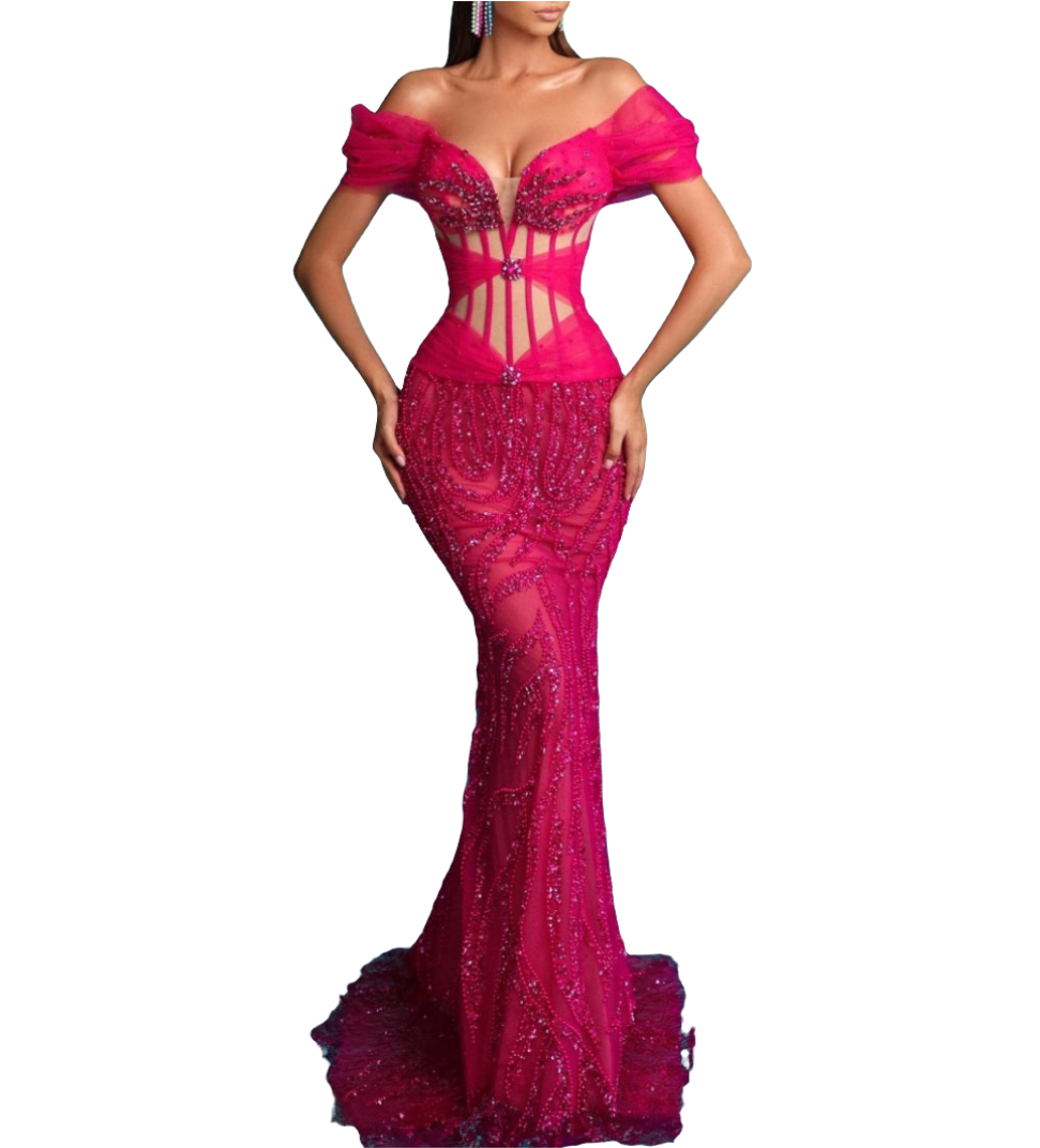 Fishtail Fuschia Gown
