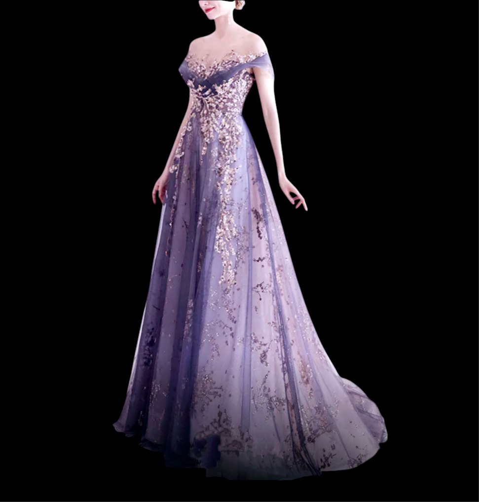 Elegant Purple Evening Gown