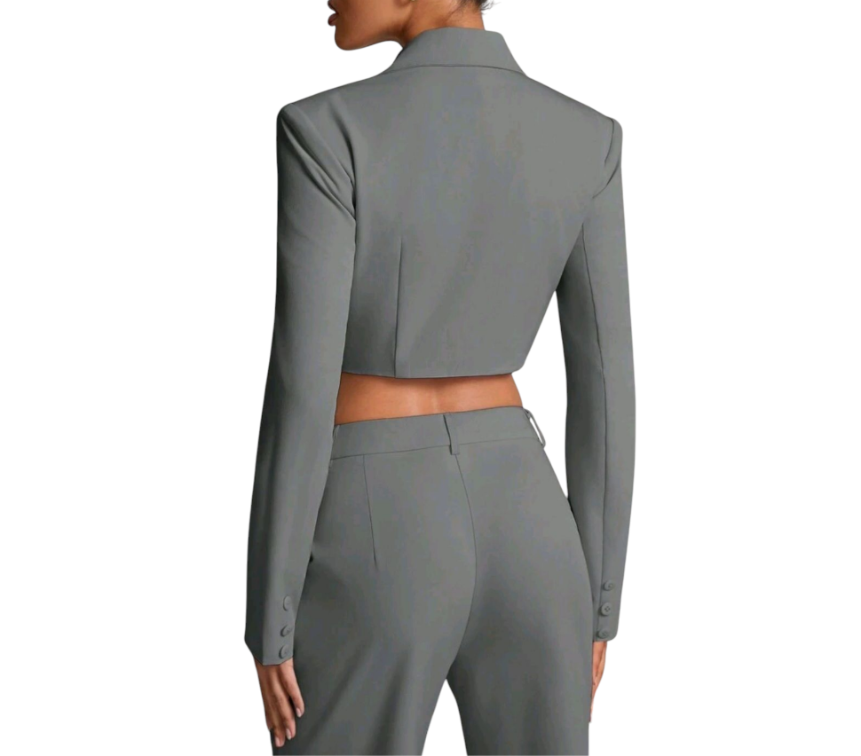 Cut-Out Cropped Blazer