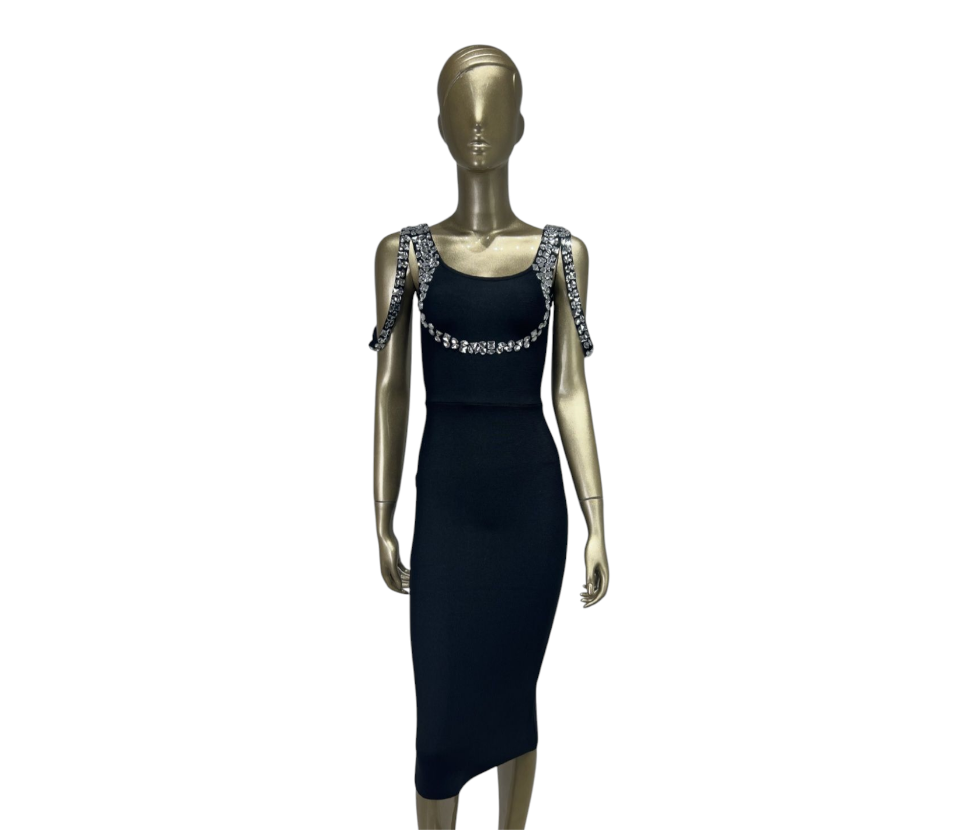 Beaded Strap Bandage Dress