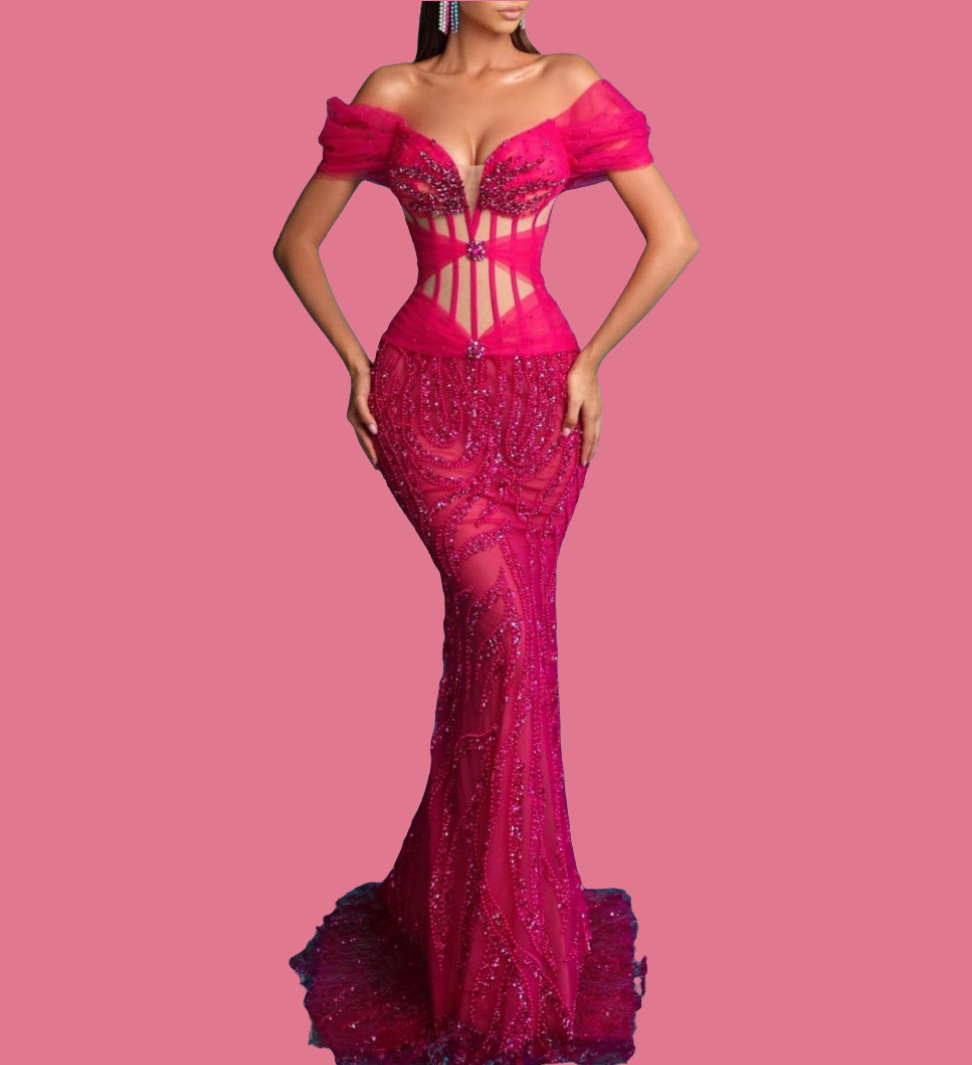 Fishtail Fuschia Gown