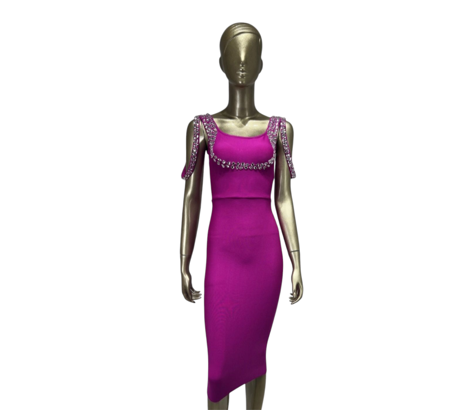 Beaded Strap Bandage Dress