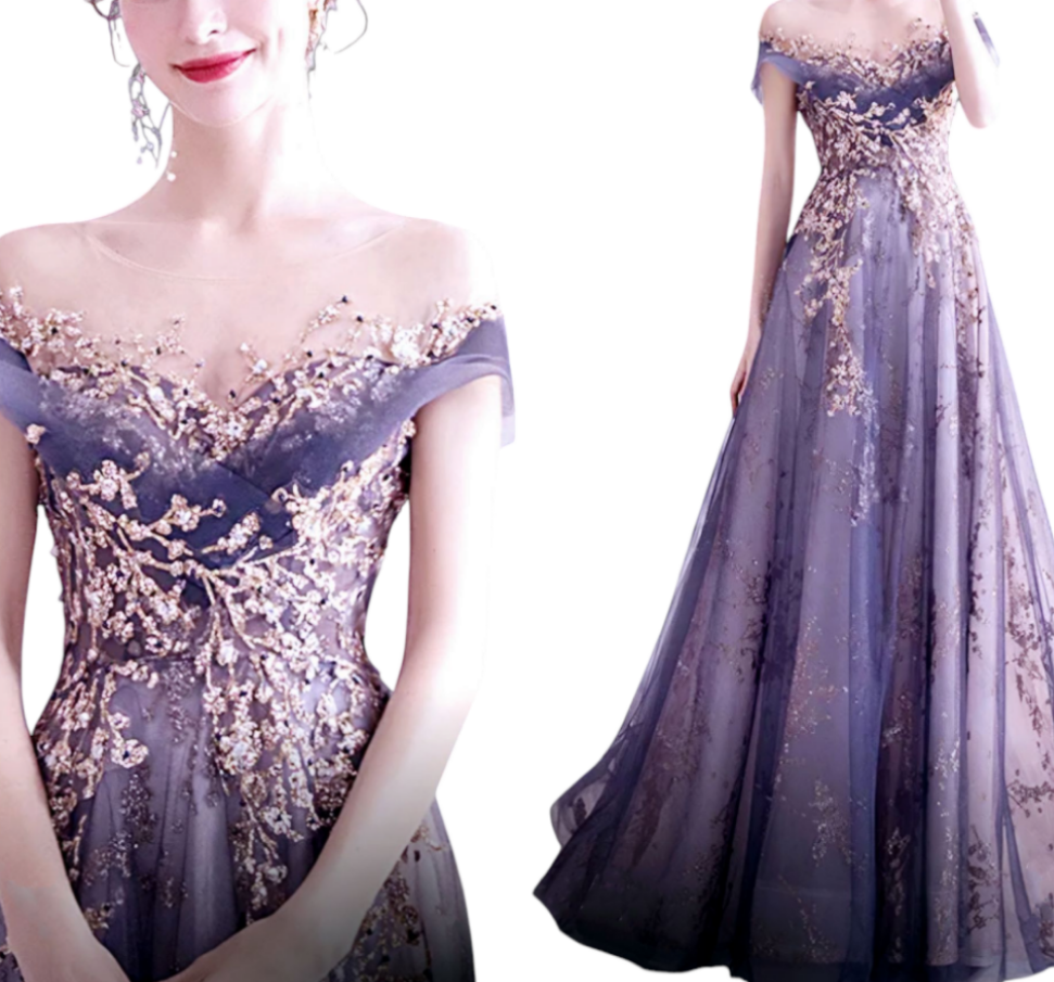 Elegant Purple Evening Gown