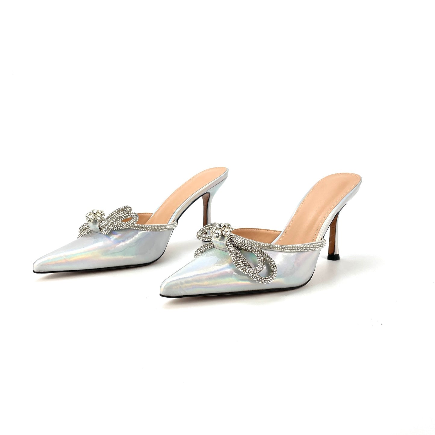 Crystal Embellished Bow-Tie Sandals