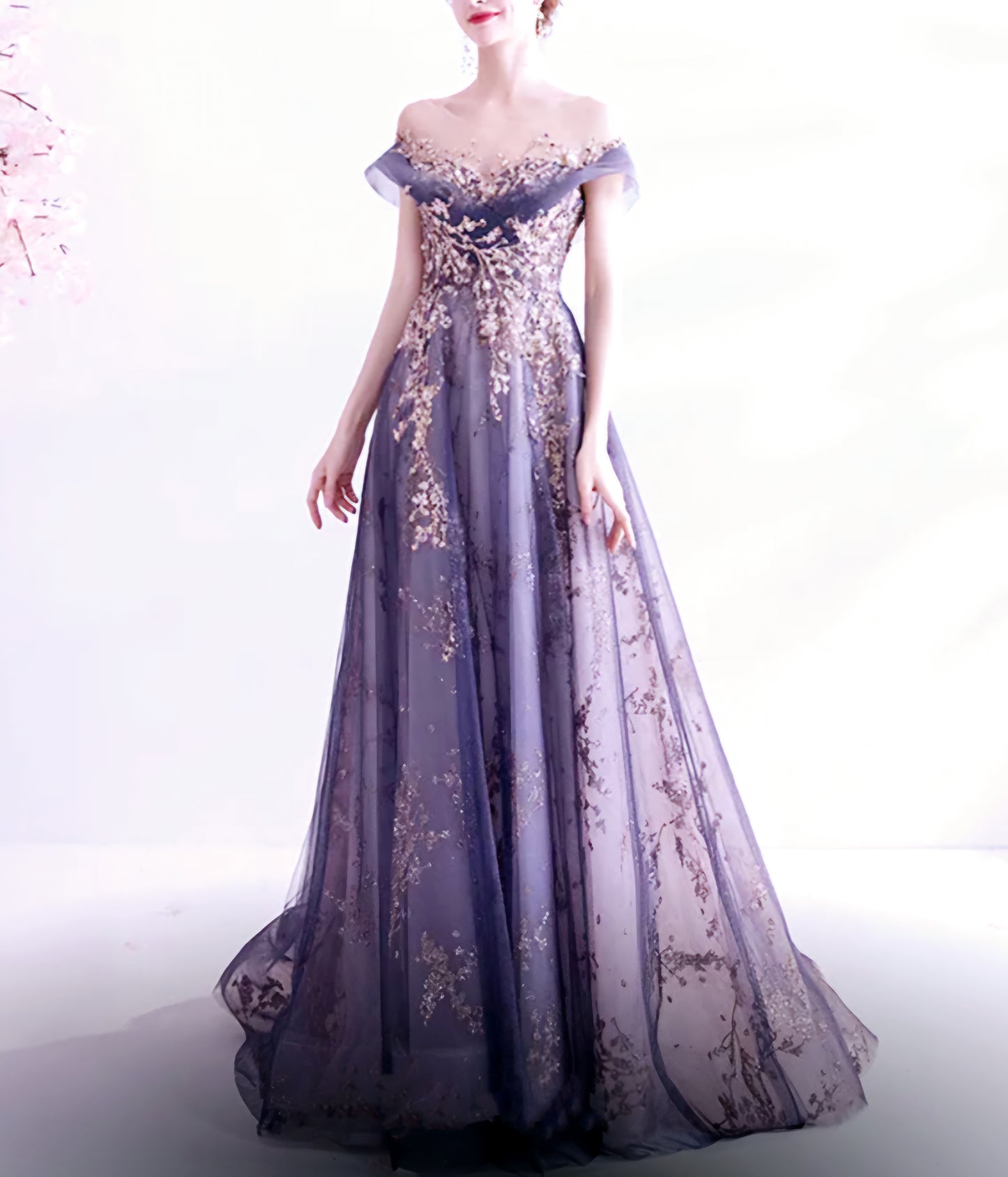 Elegant Purple Evening Gown