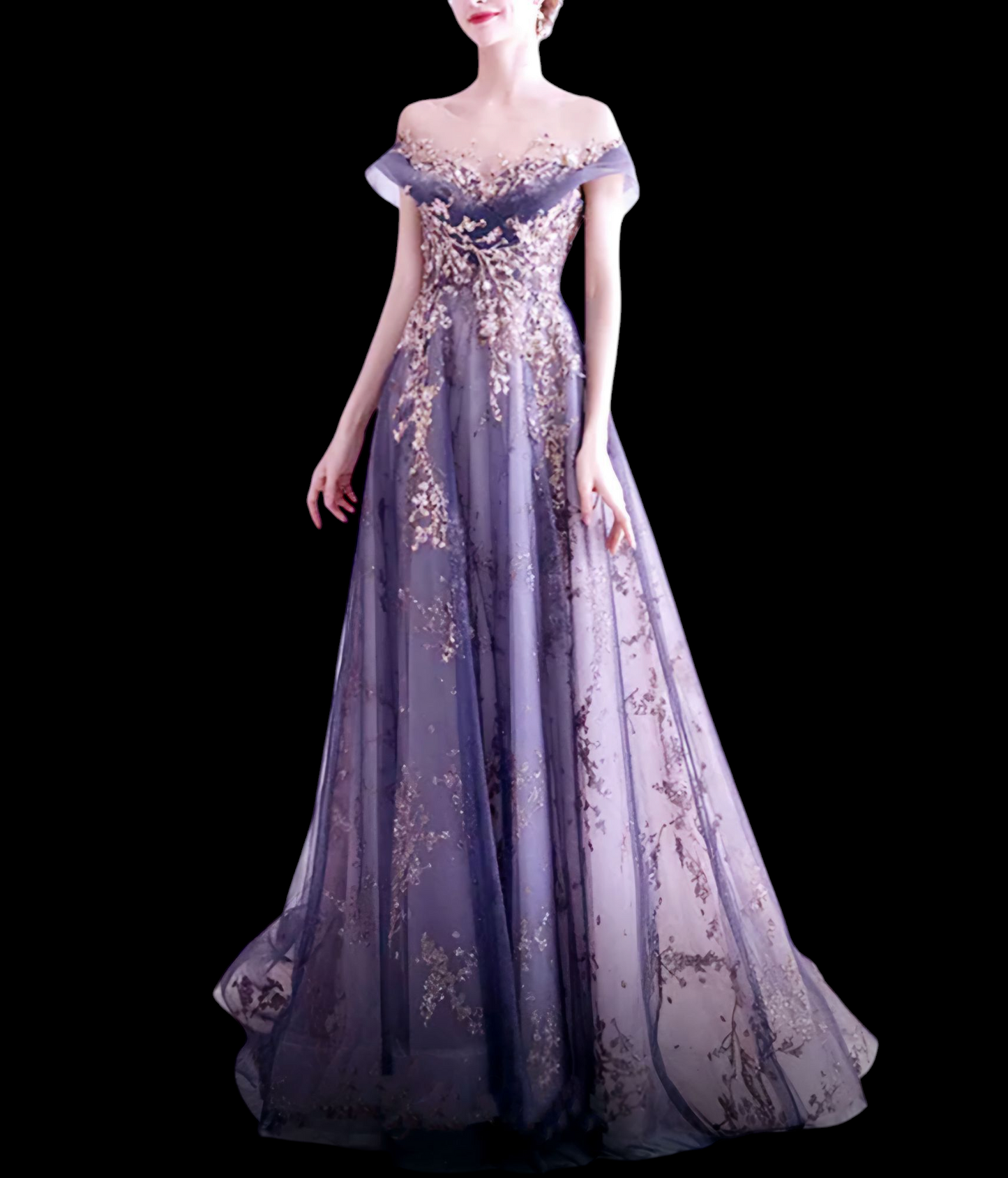 Elegant Purple Evening Gown