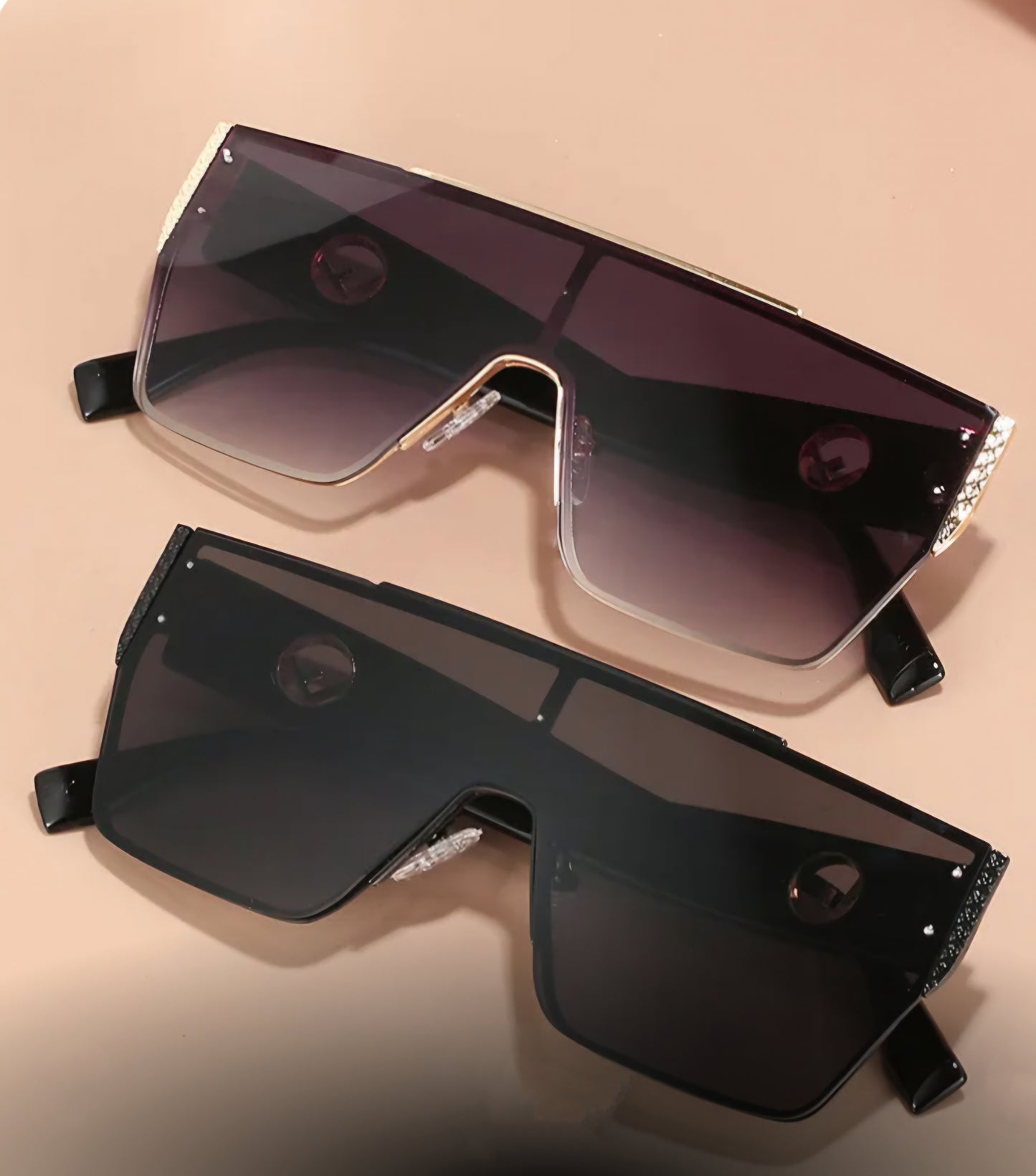 Vintage Rectangular Wrap Sunglasses