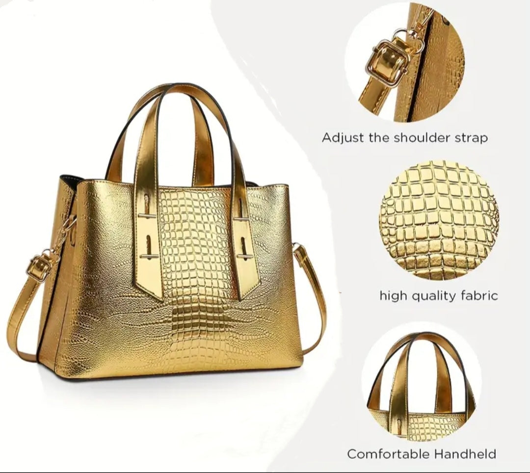 Stylish Crocodile Pattern Crossbody Bag