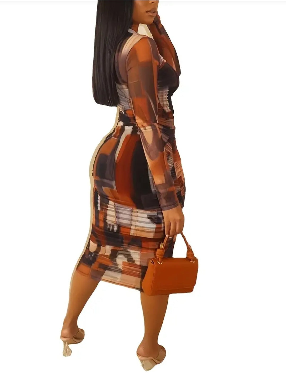 Geometric Print Bodycon Dress