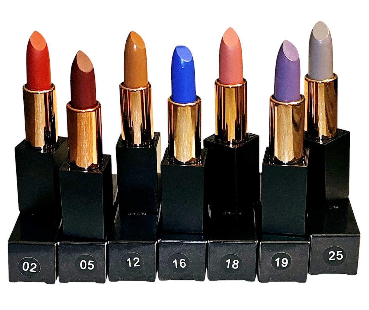 JTEN Black Square Matte Lipsticks