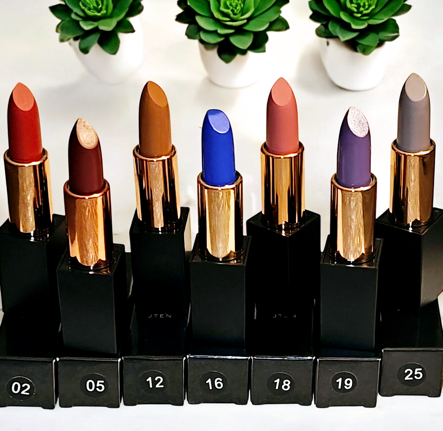 JTEN Black Square Matte Lipsticks