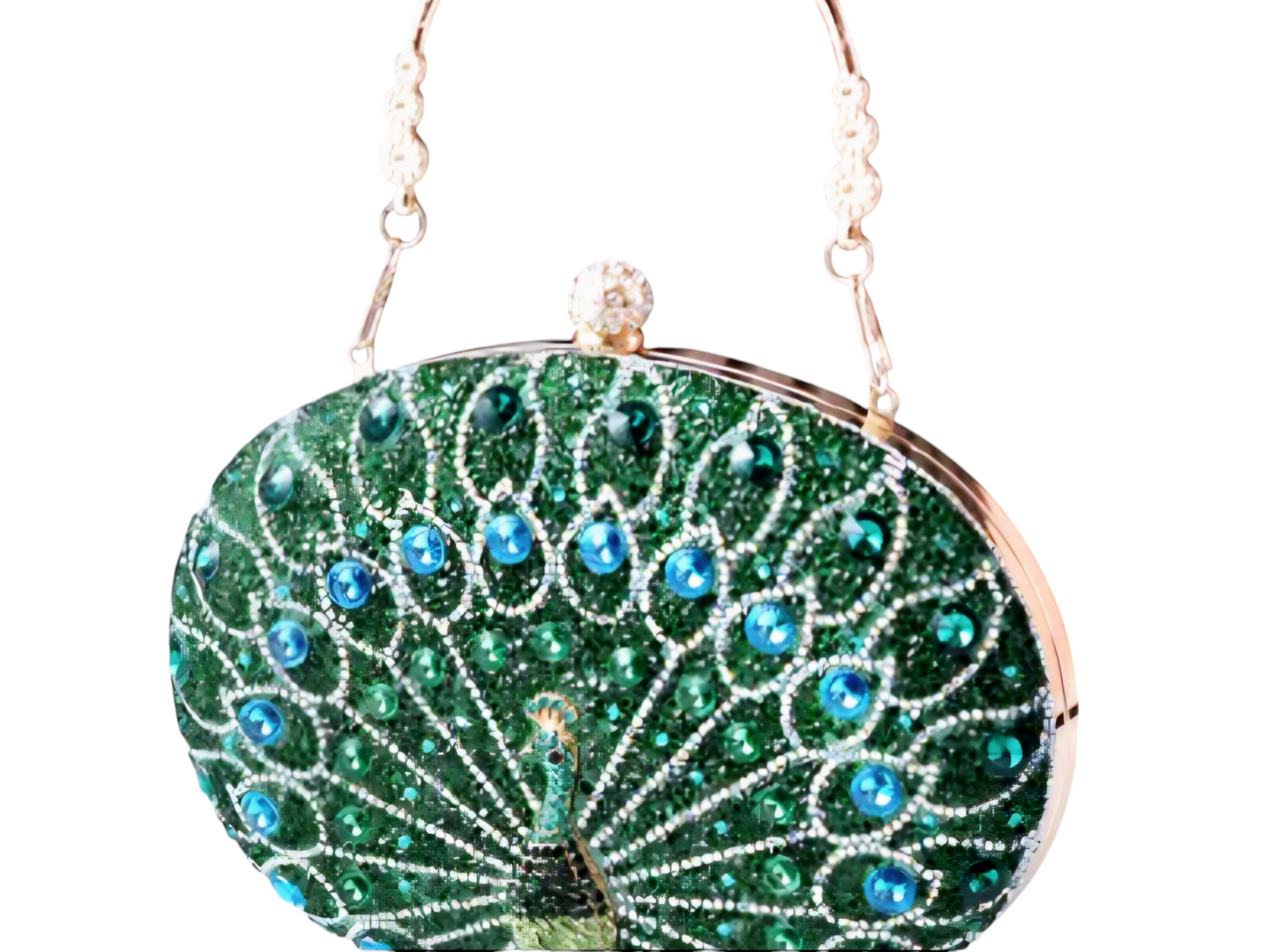 Peacock Crystal Clutch Bag
