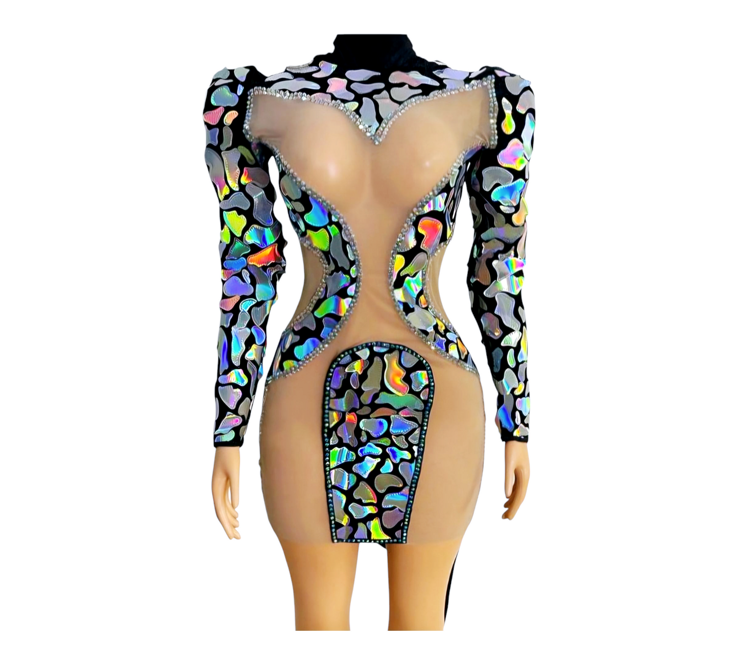 Multi-colored Rhinestone Dress