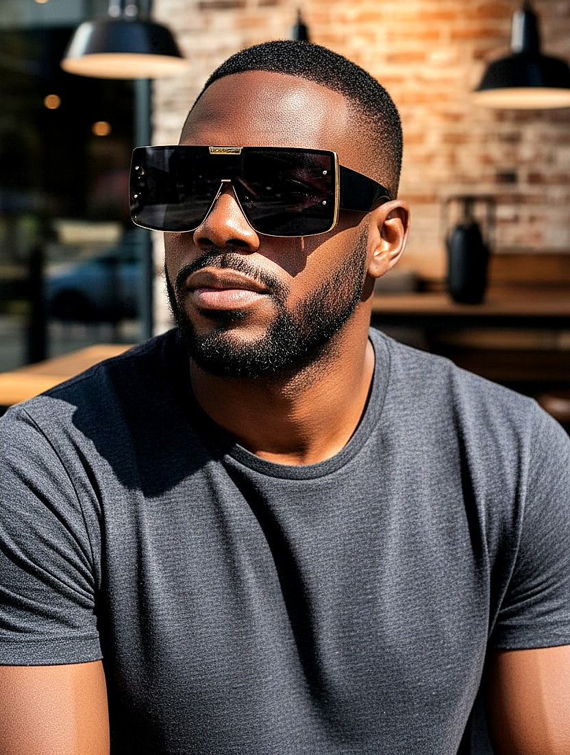 Luxury Retro Squared Gold-Tone Sunglasses