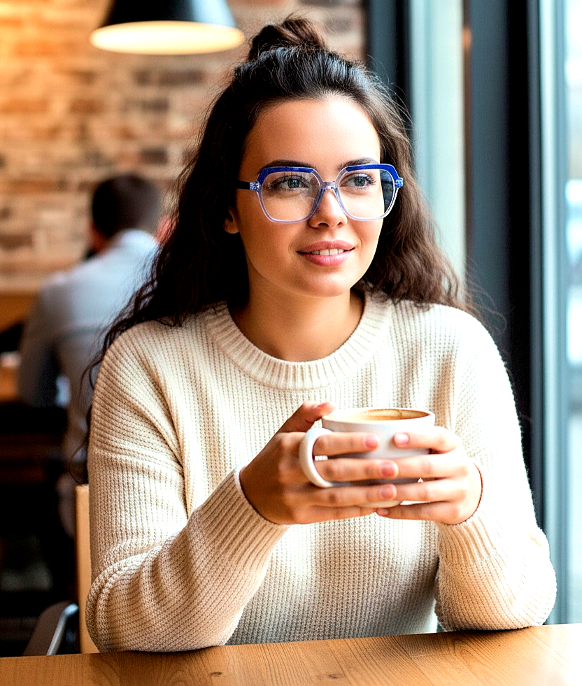 Dual-Tone Frames Polygon Anti-Blue Light Reading Glasses