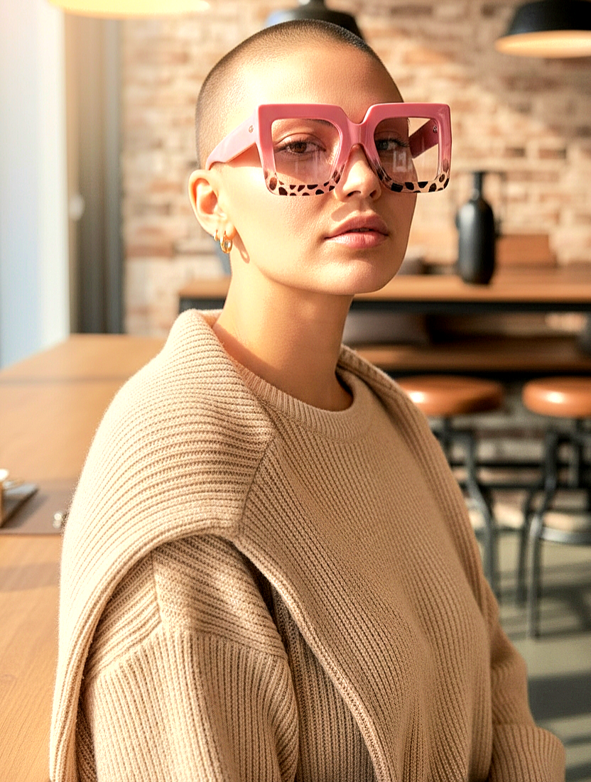 Oversized Retro-Style Square Reading Glasses with Magnification of +1.0 to +4.0