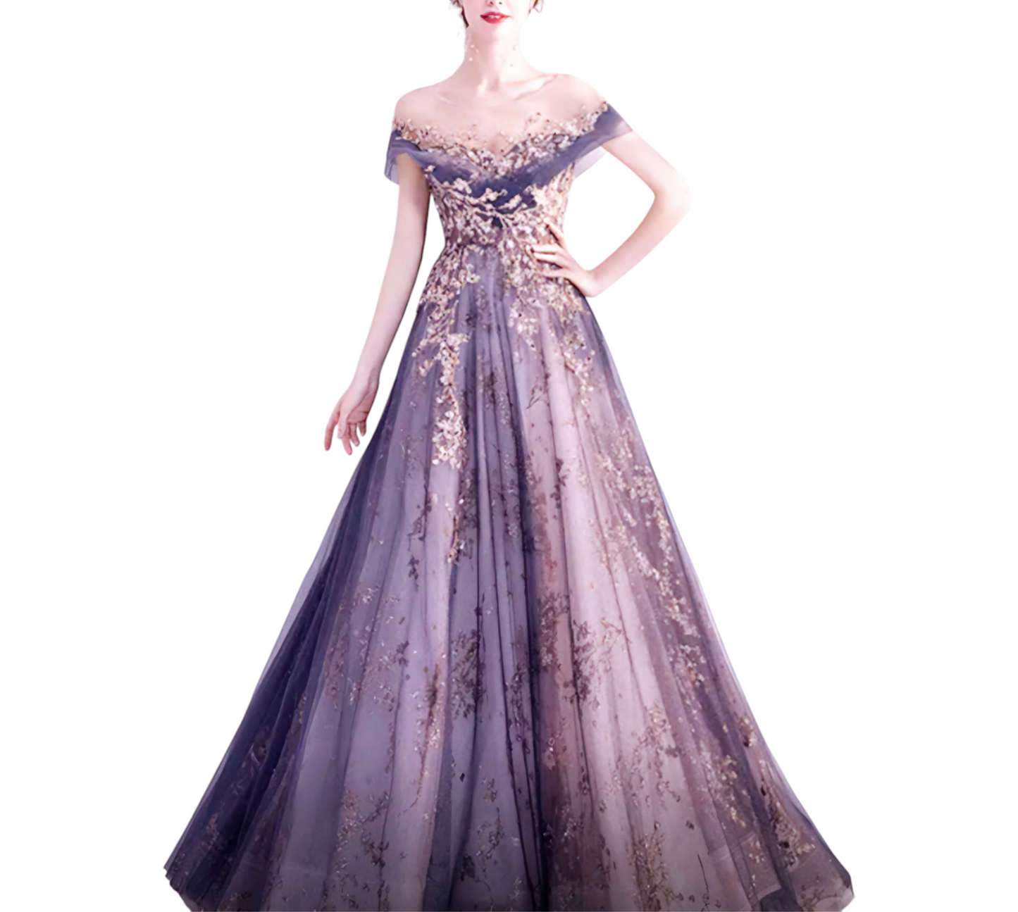 Elegant Purple Evening Gown