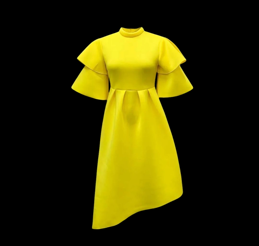 Elegant Summer Dress With Lotus-Sleeves
