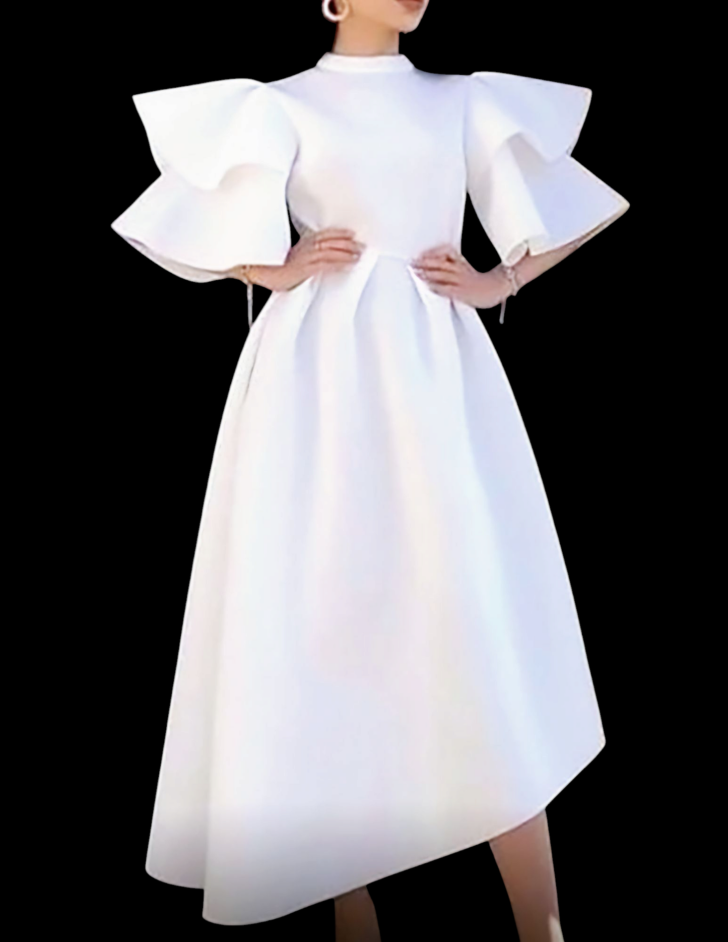 Elegant Summer Dress With Lotus-Sleeves