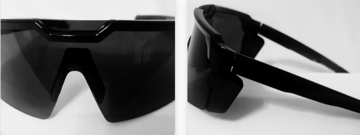 Futuristic Bold Oversized Black Sunglasses