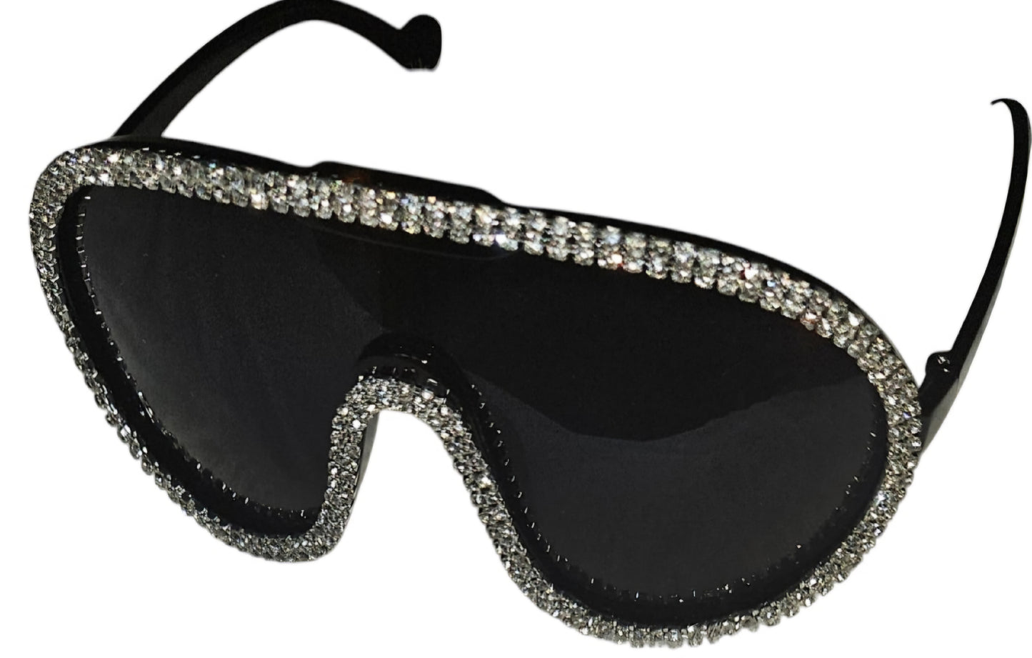 Oversized Rhinetones Goggle-Style Aviator Sunglasses