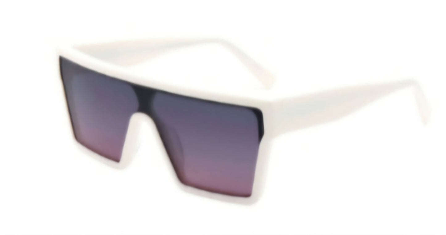 Oversized Flat-Top Square Acetate Gradient Lens Sunglasses