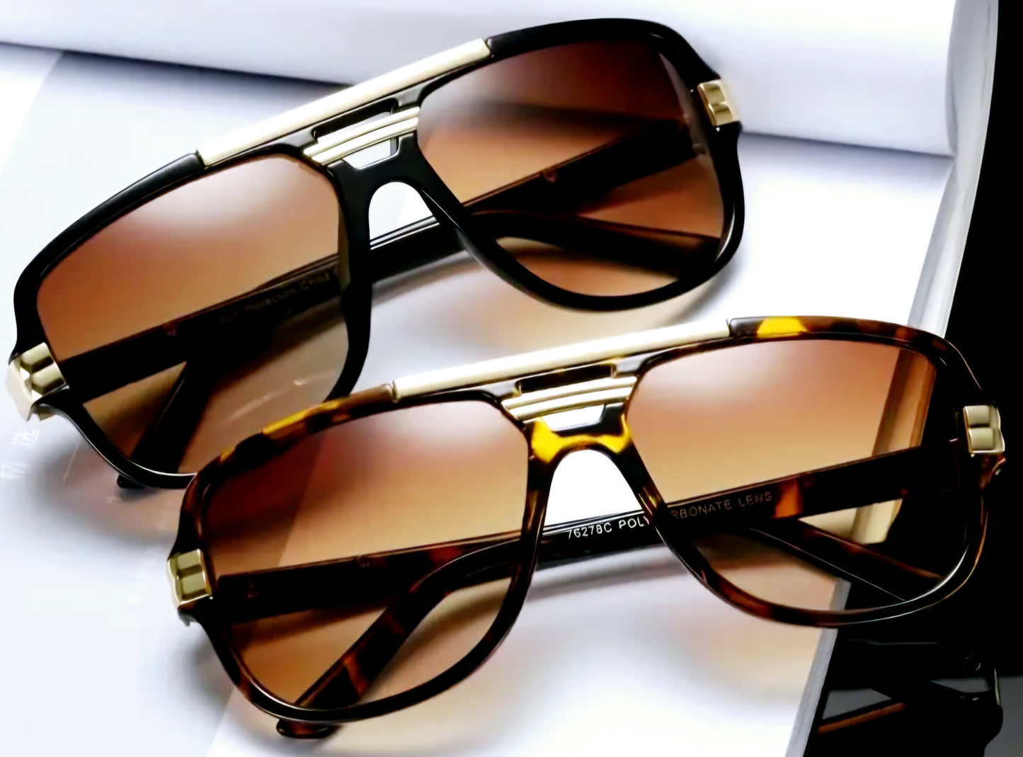 Men's Oversized Vintage Square Pilot Shades