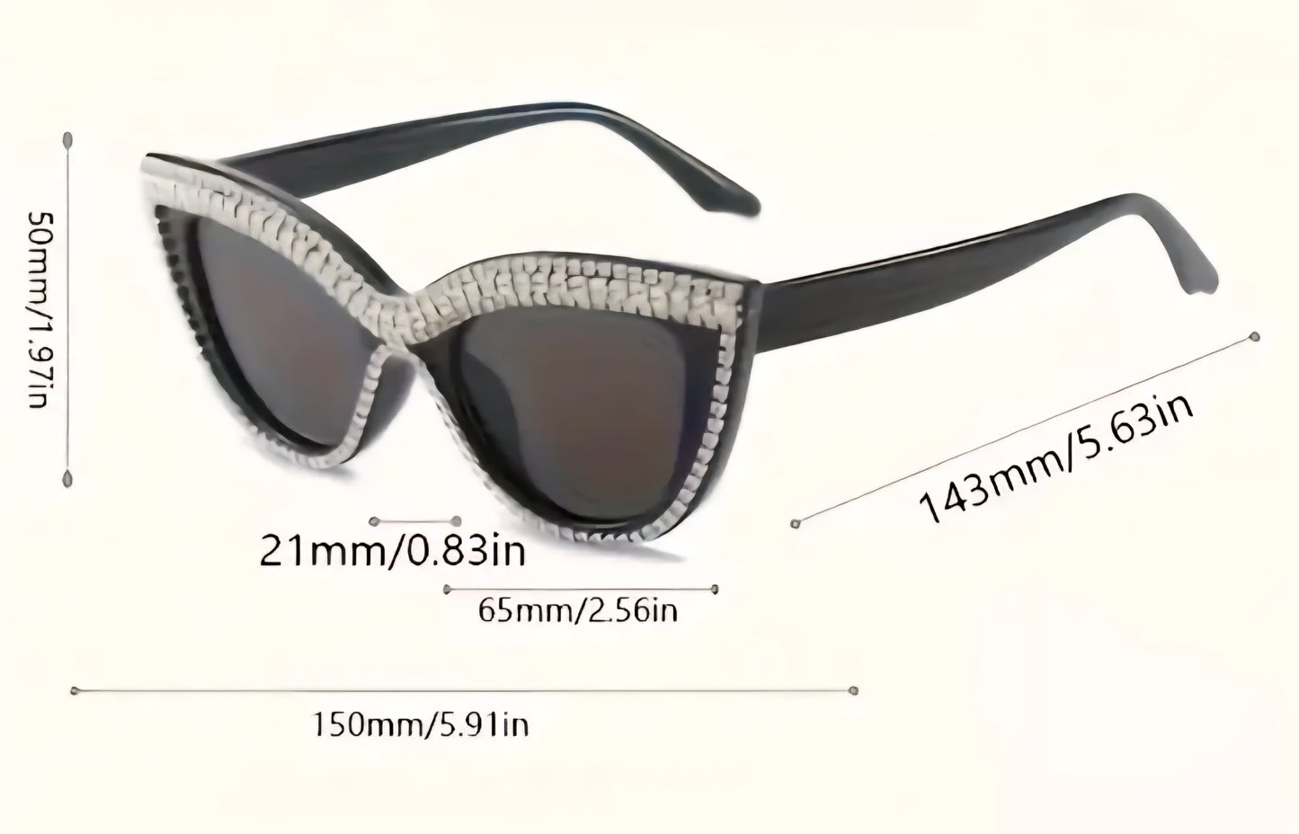 Glamorous Rhinestones Cat-Eye Glasses
