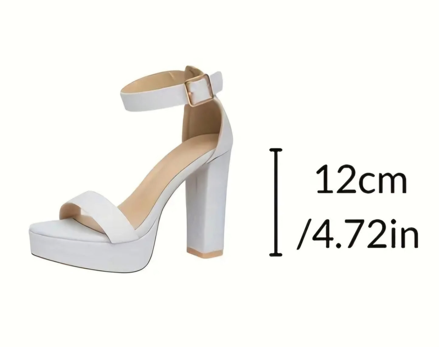 White Open Toe Chunky High-Heel Platform Pump