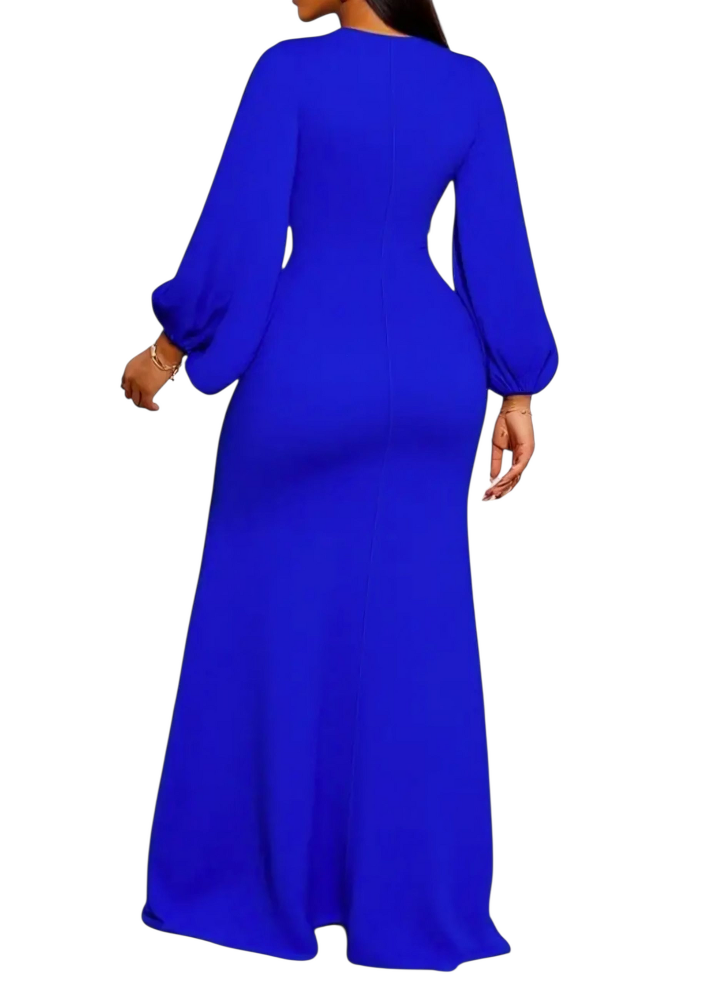 Hollowed-Out Lantern Sleeve Mermaid Dress