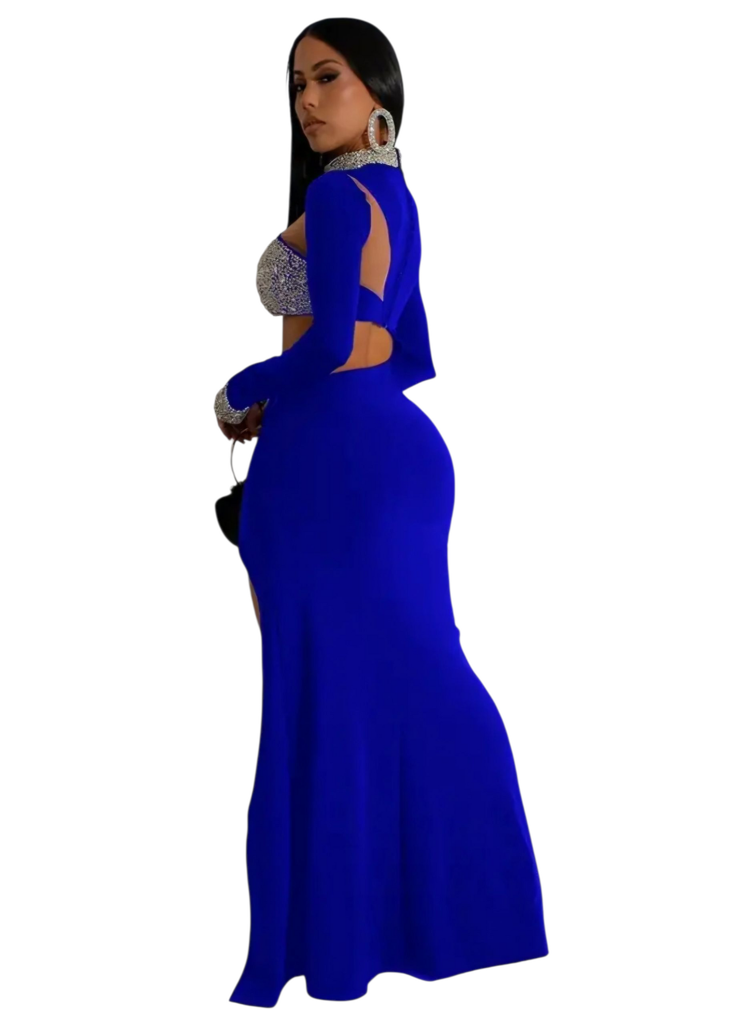 Elegant Cut-Out Mesh Mermaid Dress