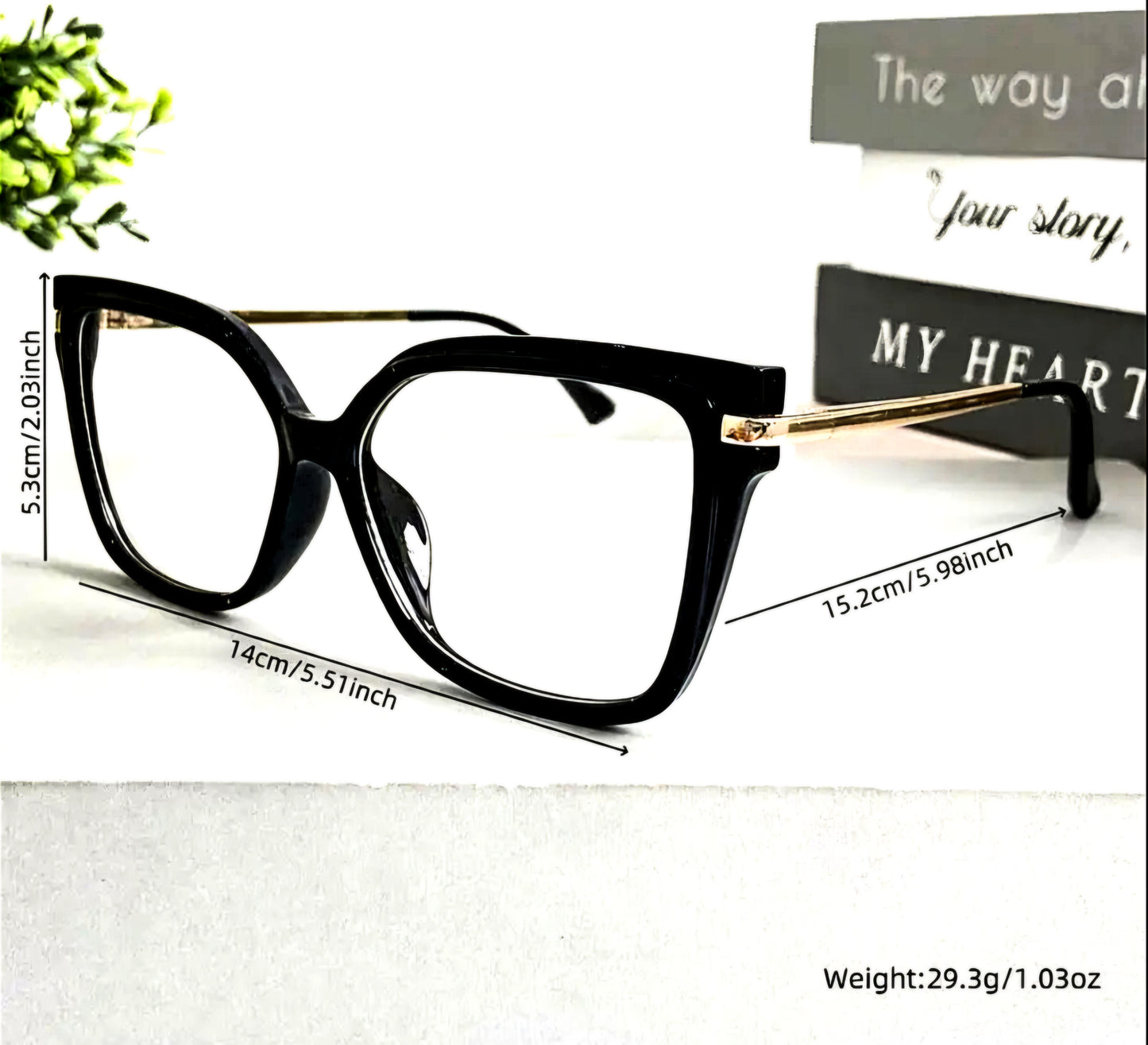 Chic Oversized Cat-Eye Glasses