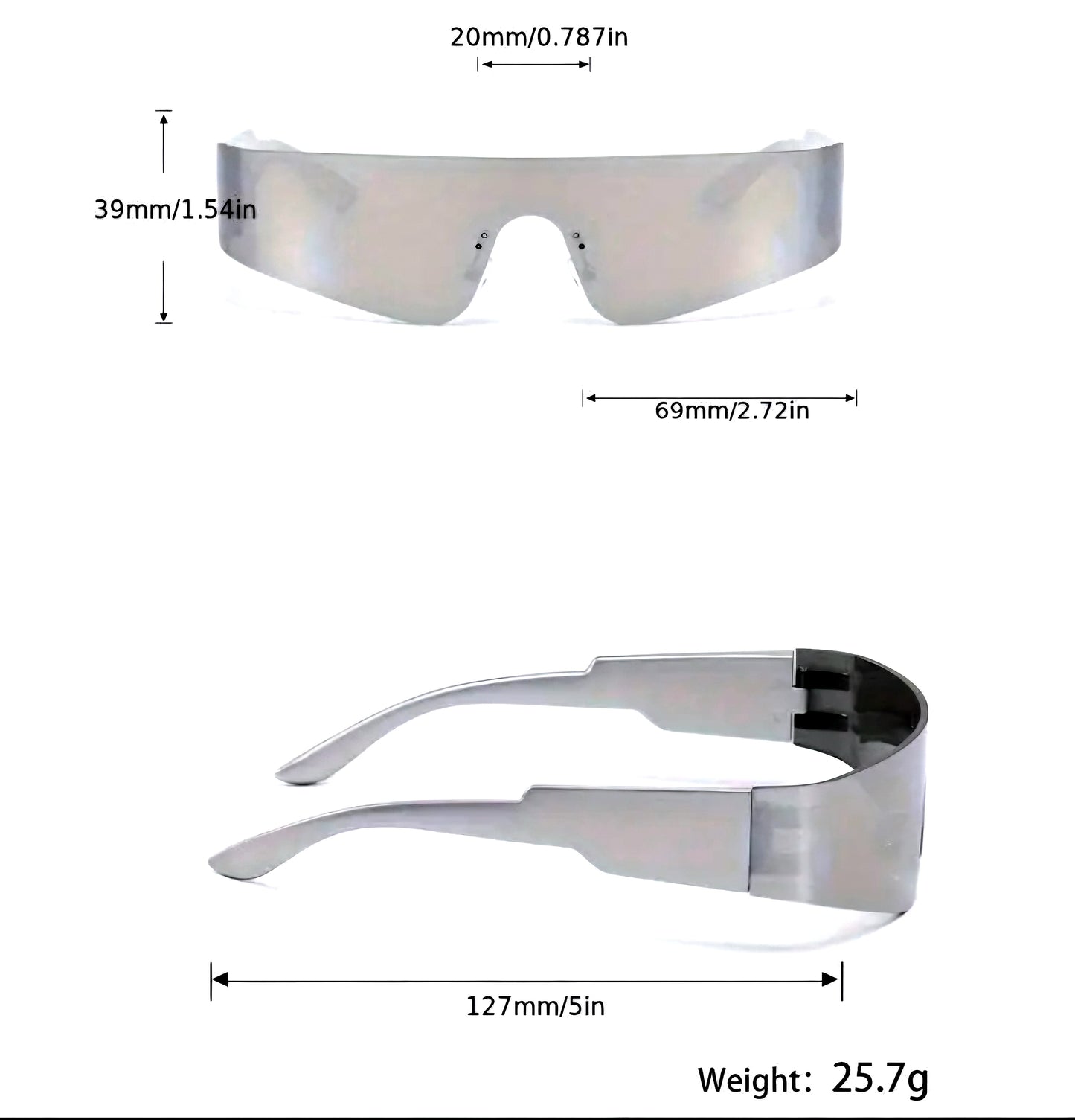 Futuristic Cyberpunk Style Wrap-Around Sunglasses
