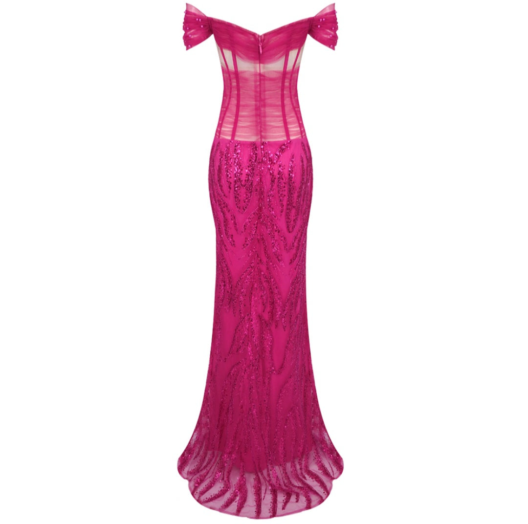 Fishtail Fuschia Gown