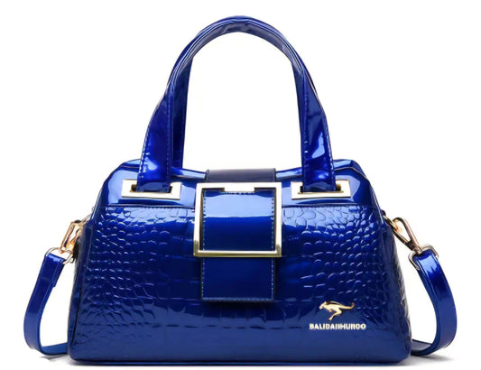 Elegant Buckle Crocodile Handbag