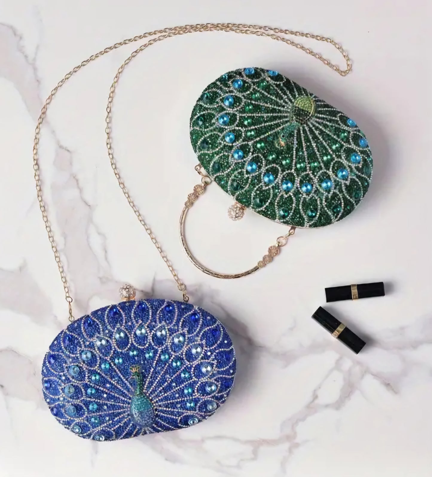Peacock Crystal Clutch
