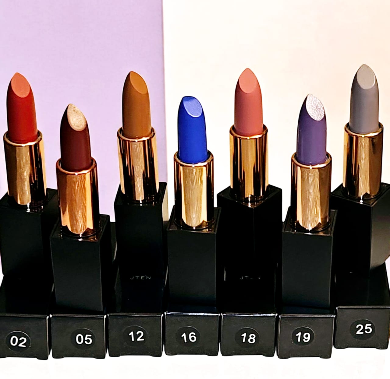 JTEN Black Square Matte Lipsticks