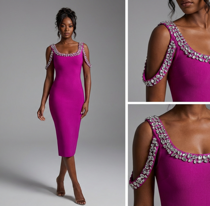 Beaded Strap Bandage Dress
