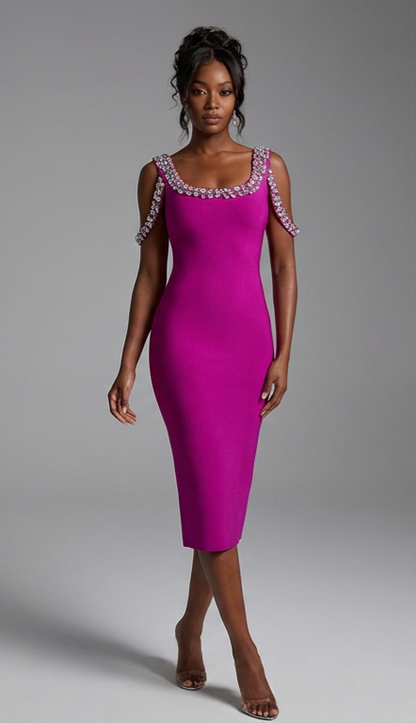 Beaded Strap Bandage Dress
