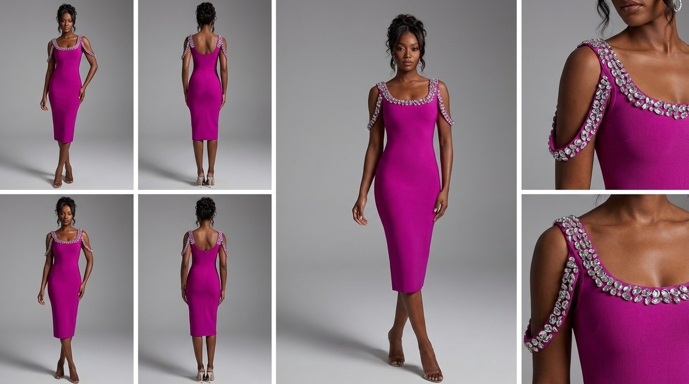 Beaded Strap Bandage Dress