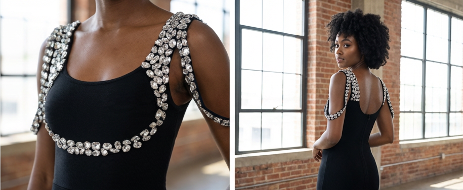 Beaded Strap Bandage Dress