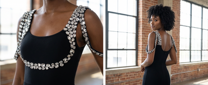 Beaded Strap Bandage Dress