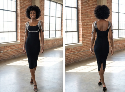 Beaded Strap Bandage Dress