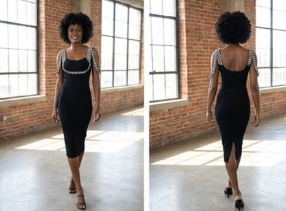 Beaded Strap Bandage Dress