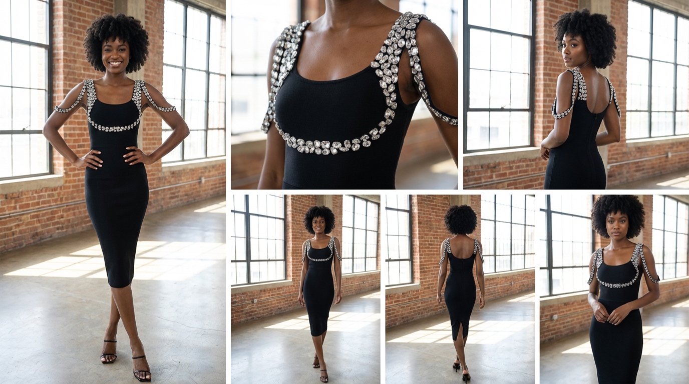 Beaded Strap Bandage Dress