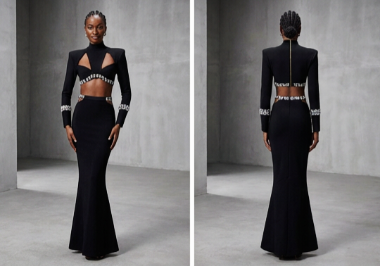 Long-Sleeve
Beaded Two-Piece Set