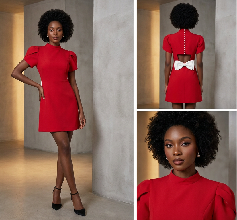 Petal Sleeve Mini Dress