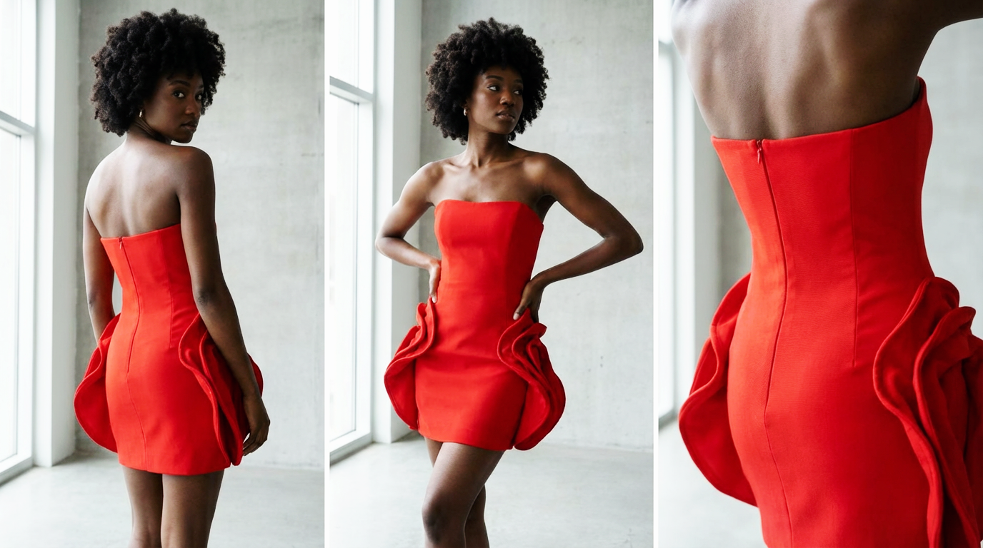 Flower-Strapless Dress