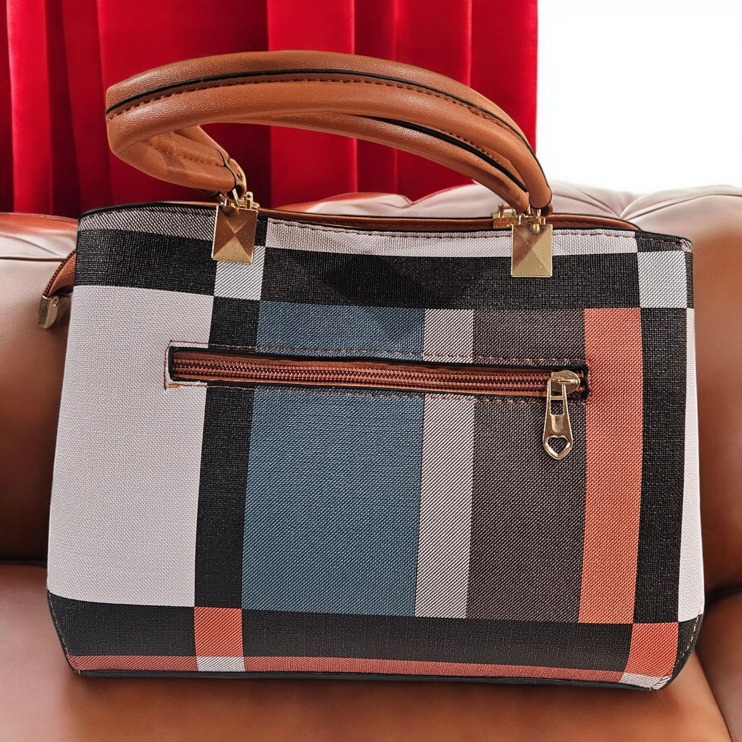 Stylish Geometric Colorblock Handbags