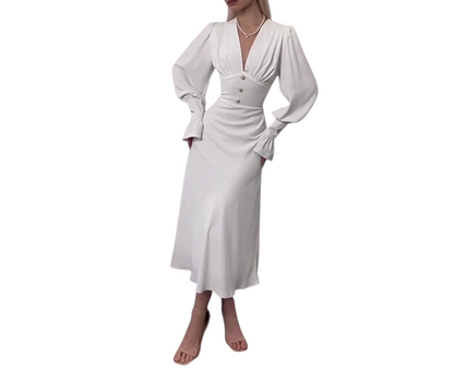Luxury Lantern Sleeves Midi Dress
